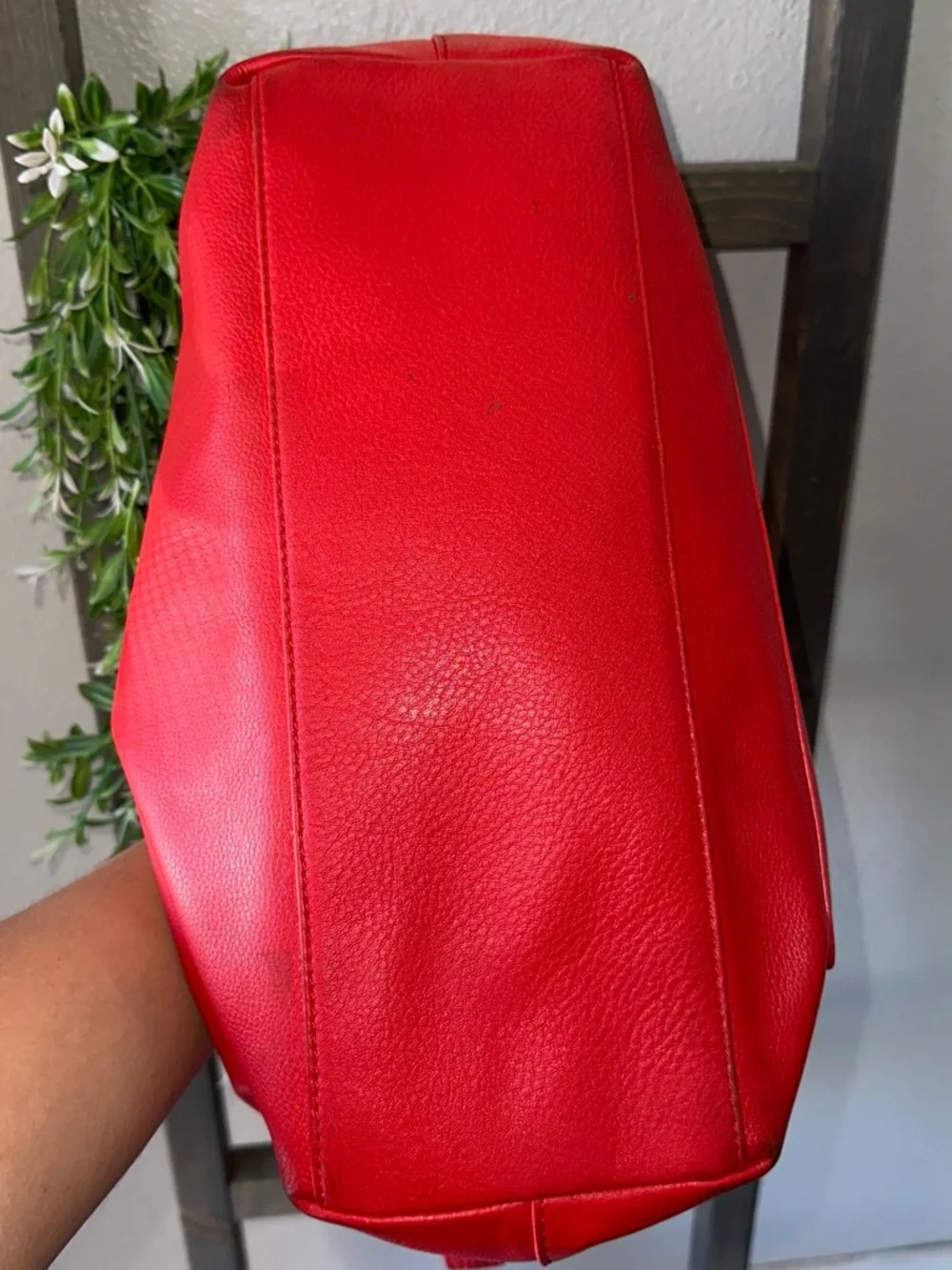 Tory Burch Red Leather Logo Tote